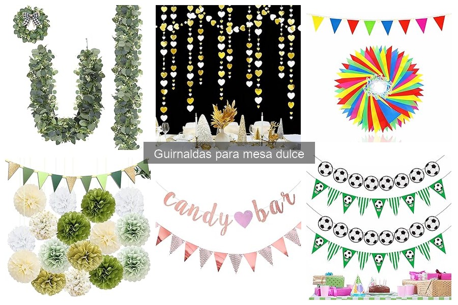 Alternativas creativas a guirnaldas para mesa dulce