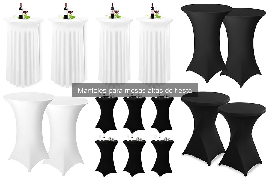 Cómo combinar manteles para mesas altas con decoración de fiesta
