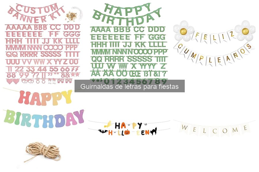 Comparativa de guirnaldas de letras para fiestas y eventos