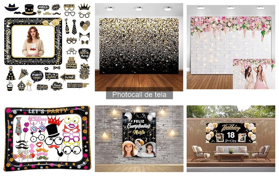 Comparativa de materiales para photocalls: tela, cartón y vinilo
