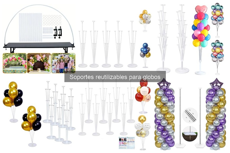 Comparativa de Soportes Reutilizables para Globos en Eventos