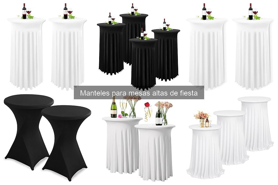 Decoración creativa con manteles temáticos para mesas altas