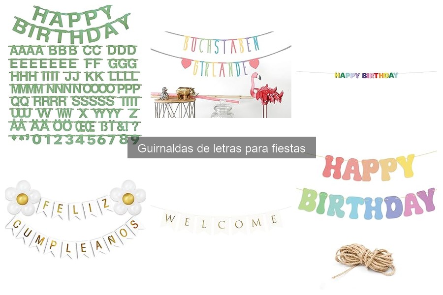 Guirnaldas de letras personalizadas: opciones y precios
