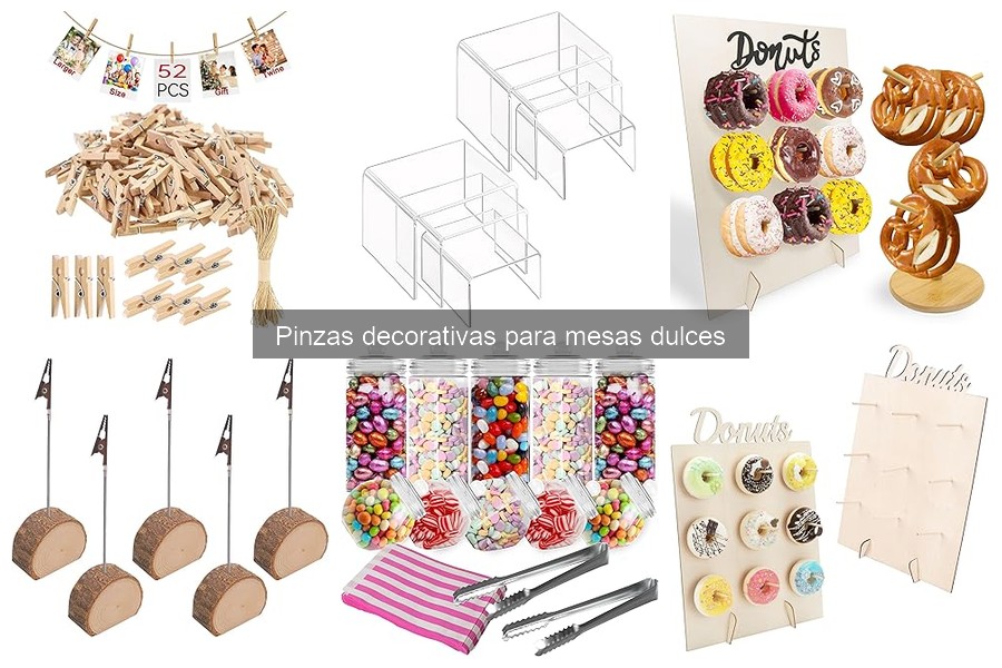 Ideas creativas con pinzas decorativas para mesas dulces