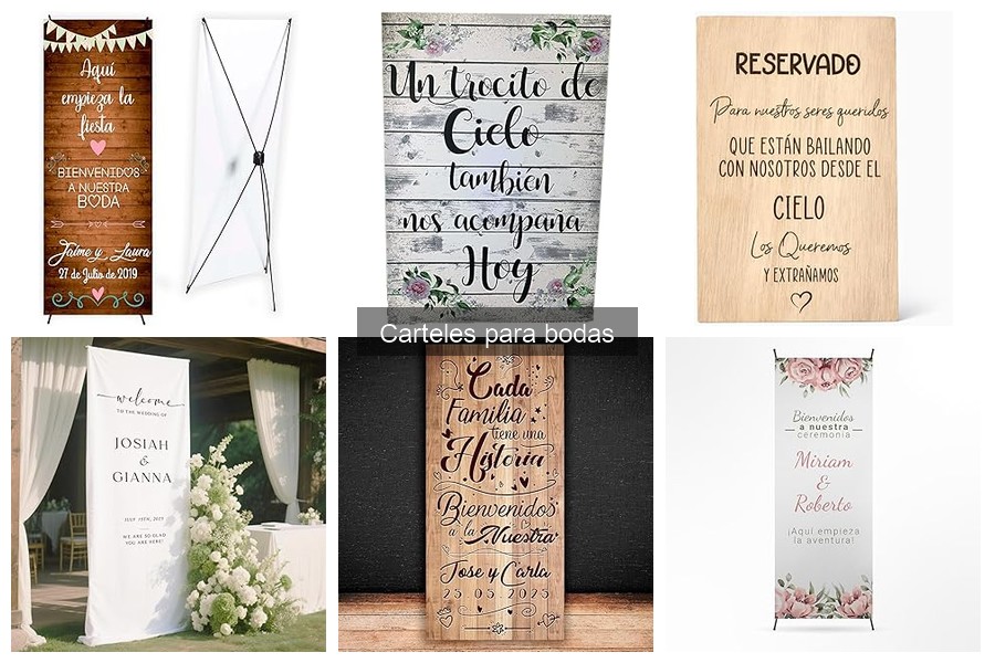 Ideas creativas de carteles para bodas que impresionan