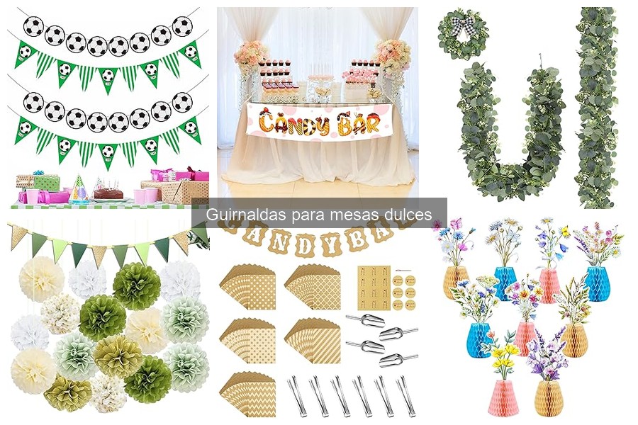 Ideas creativas para usar guirnaldas en mesas dulces
