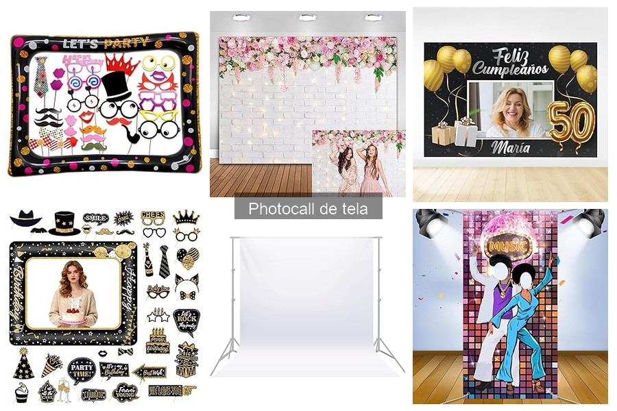 Mejores accesorios para photocalls de tela en fiestas