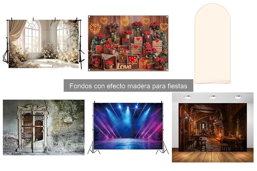 Precio promedio de fondos con efecto madera para fiestas