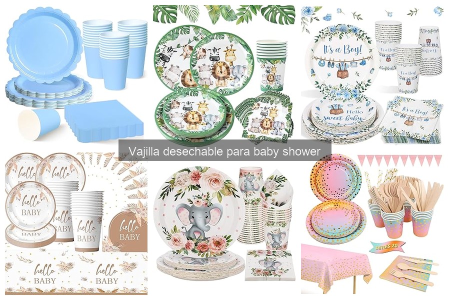 Precio promedio de vajilla desechable para baby shower