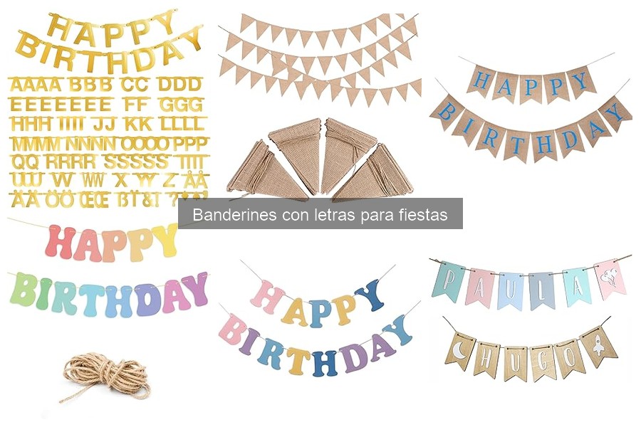 Precios promedio de banderines con letras para fiestas