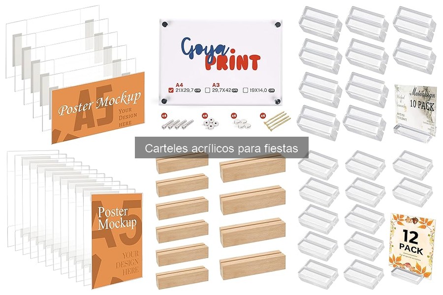 Tipos de carteles acrílicos para fiestas y eventos