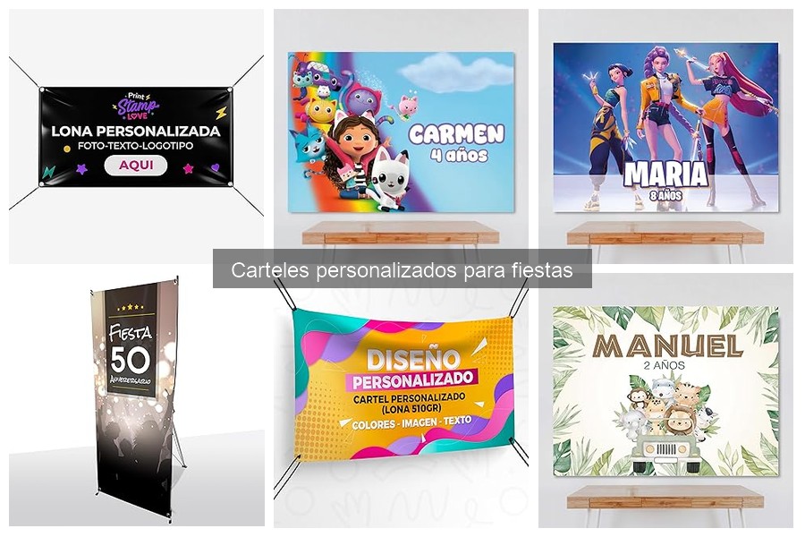 Tipos de carteles personalizados para fiestas y eventos