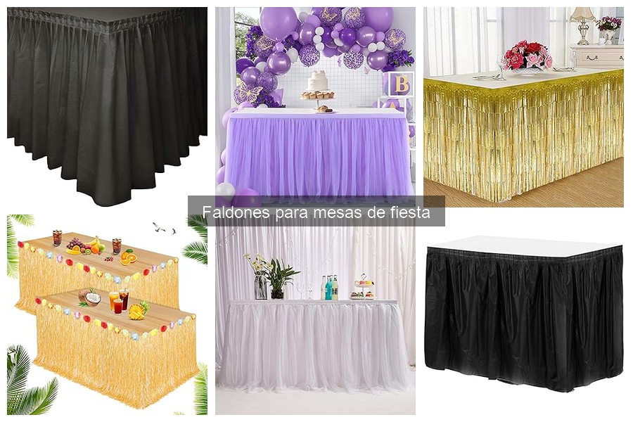 Tipos de faldones para mesas de fiesta y sus usos