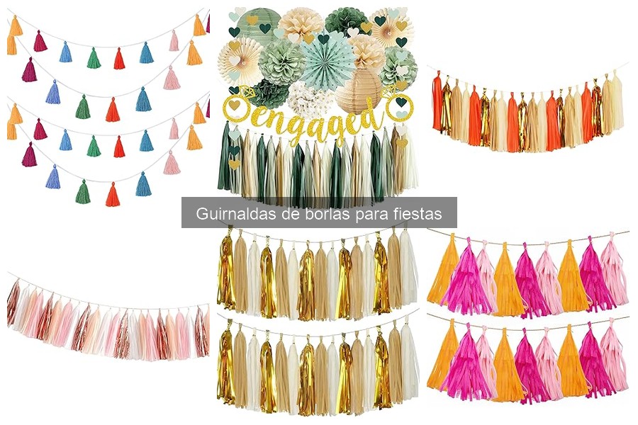 Tipos de guirnaldas de borlas para fiestas y eventos