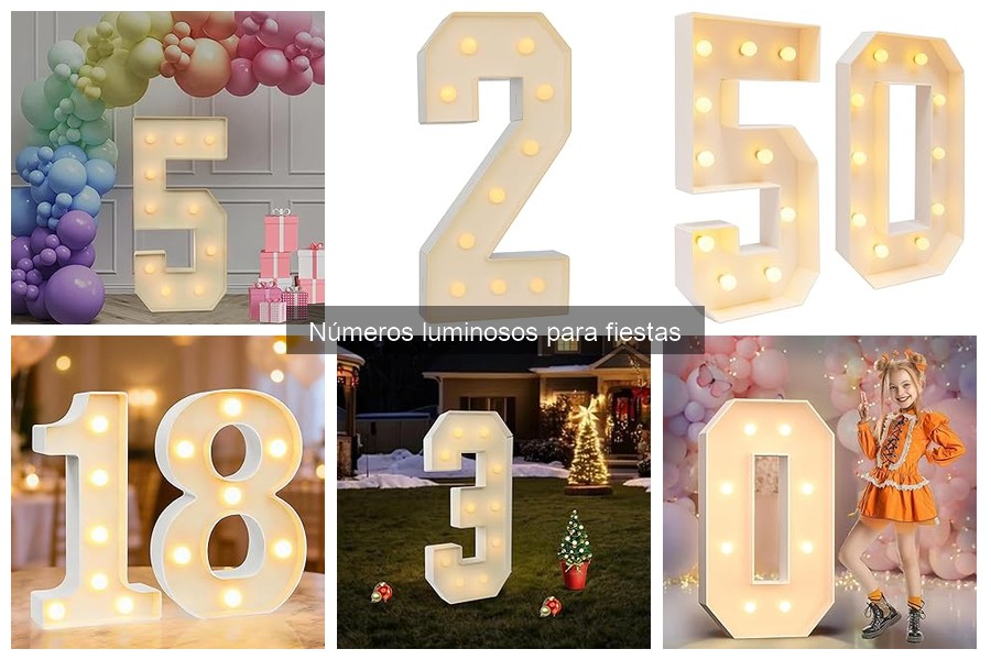 Tipos de números luminosos para fiestas: LED, neón e inflables