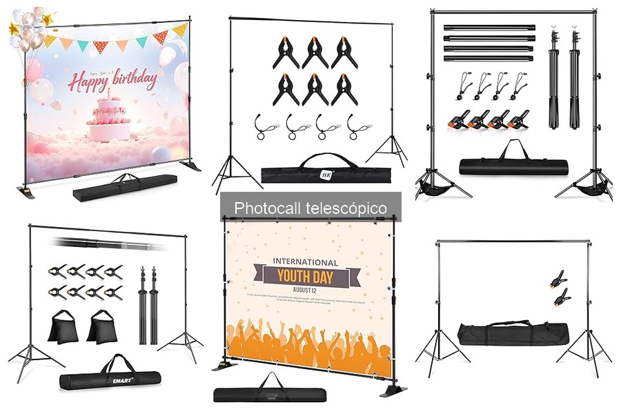 Tipos de photocall telescópico: materiales y usos