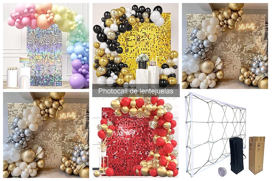 Tipos de photocalls de lentejuelas para fiestas y eventos