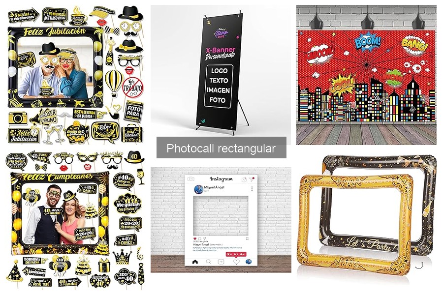 Tipos de photocalls rectangulares para fiestas y eventos