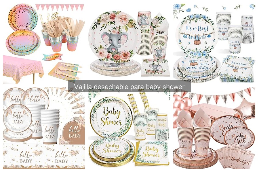 Vajilla desechable para baby shower según el tema